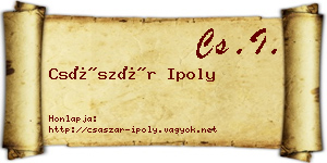 Császár Ipoly névjegykártya